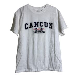 Caribbean Size Cancun Mexico Tourist Graphic short sleeve shirt Unisex Sz MEDIUM